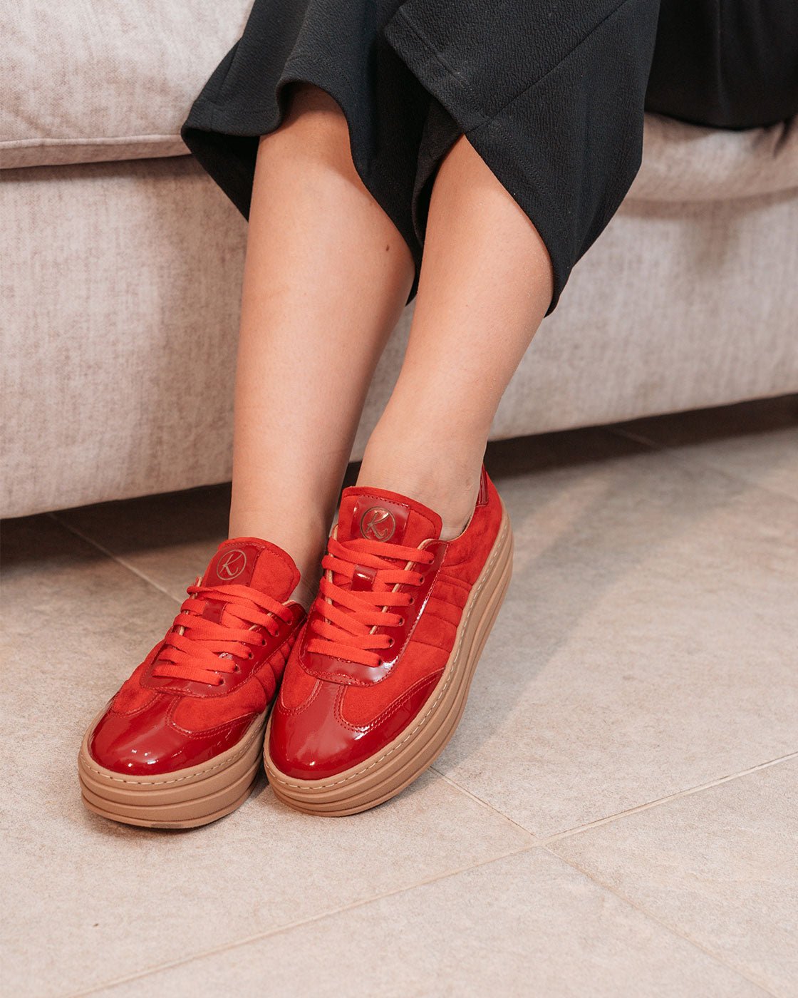 Tenis Revela Rojo - Khala Design | Bolsos y zapatos en cuero para mujer