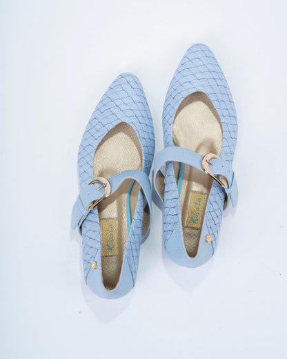 Baleta Alba Azul - Khala Design | Bolsos y zapatos en cuero para mujer